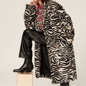 R13 Black and White Zebra Teddy Jacket